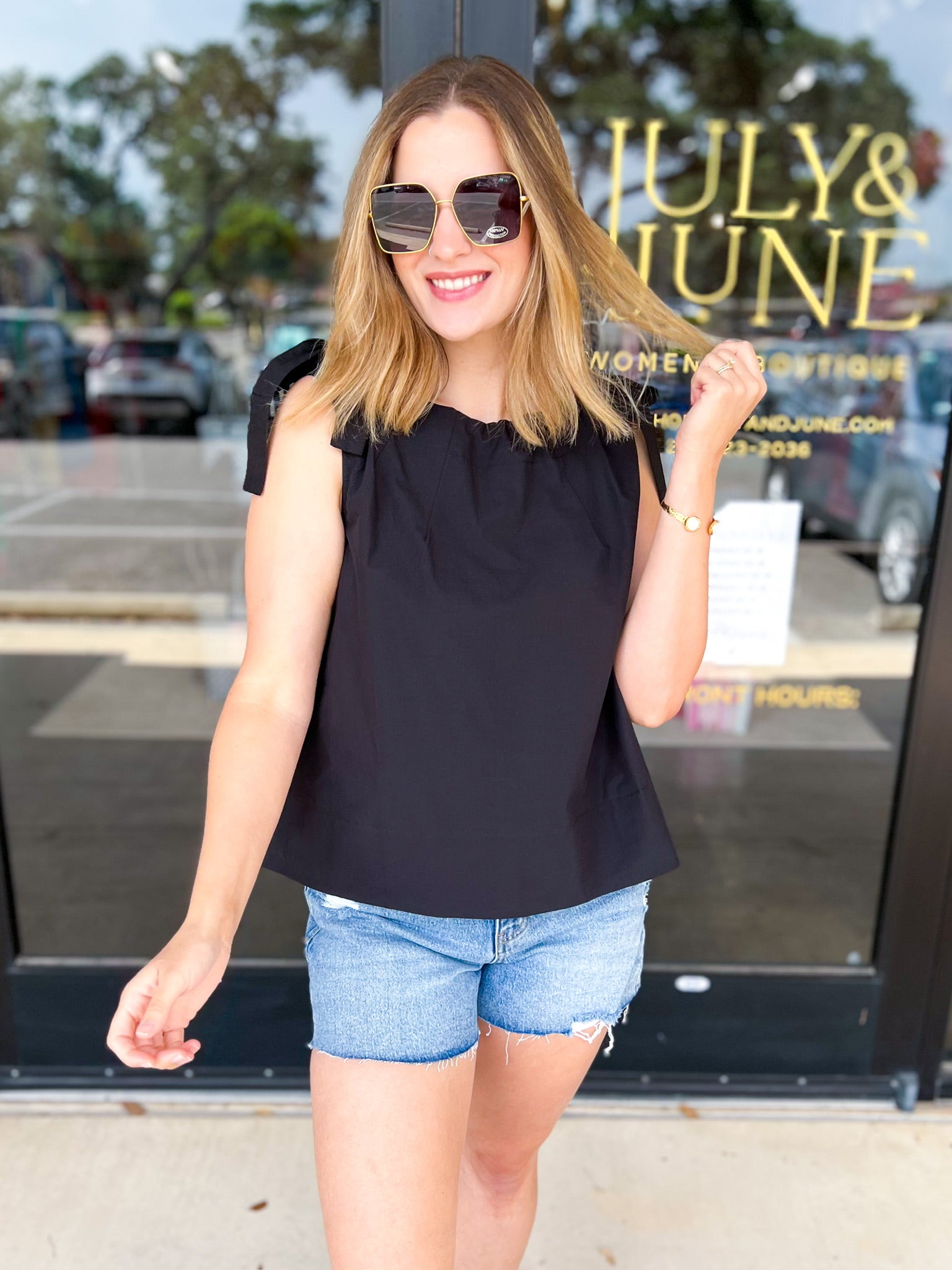 The Classic Cami - Black-200 Fashion Blouses-PINCH-July & June Women's Fashion Boutique Located in San Antonio, Texas