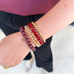 Michelle McDowell - Bracelet Set - Garnet & Gold-110 Jewelry & Hair-Michelle McDowell-July & June Women's Fashion Boutique Located in San Antonio, Texas