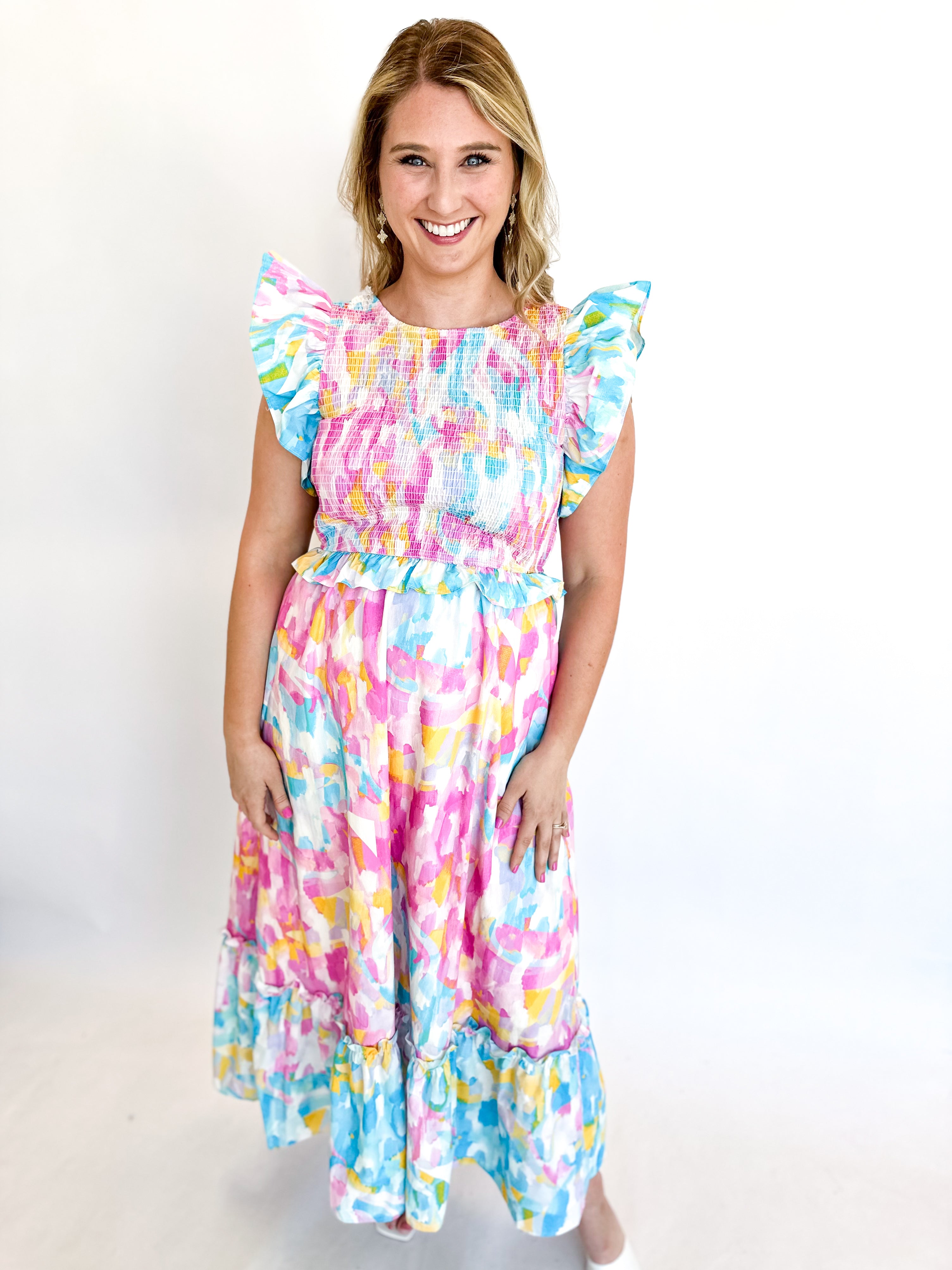 Summertime Sunset Midi Dress-500 Midi-FANTASTIC FAWN-July & June Women's Fashion Boutique Located in San Antonio, Texas
