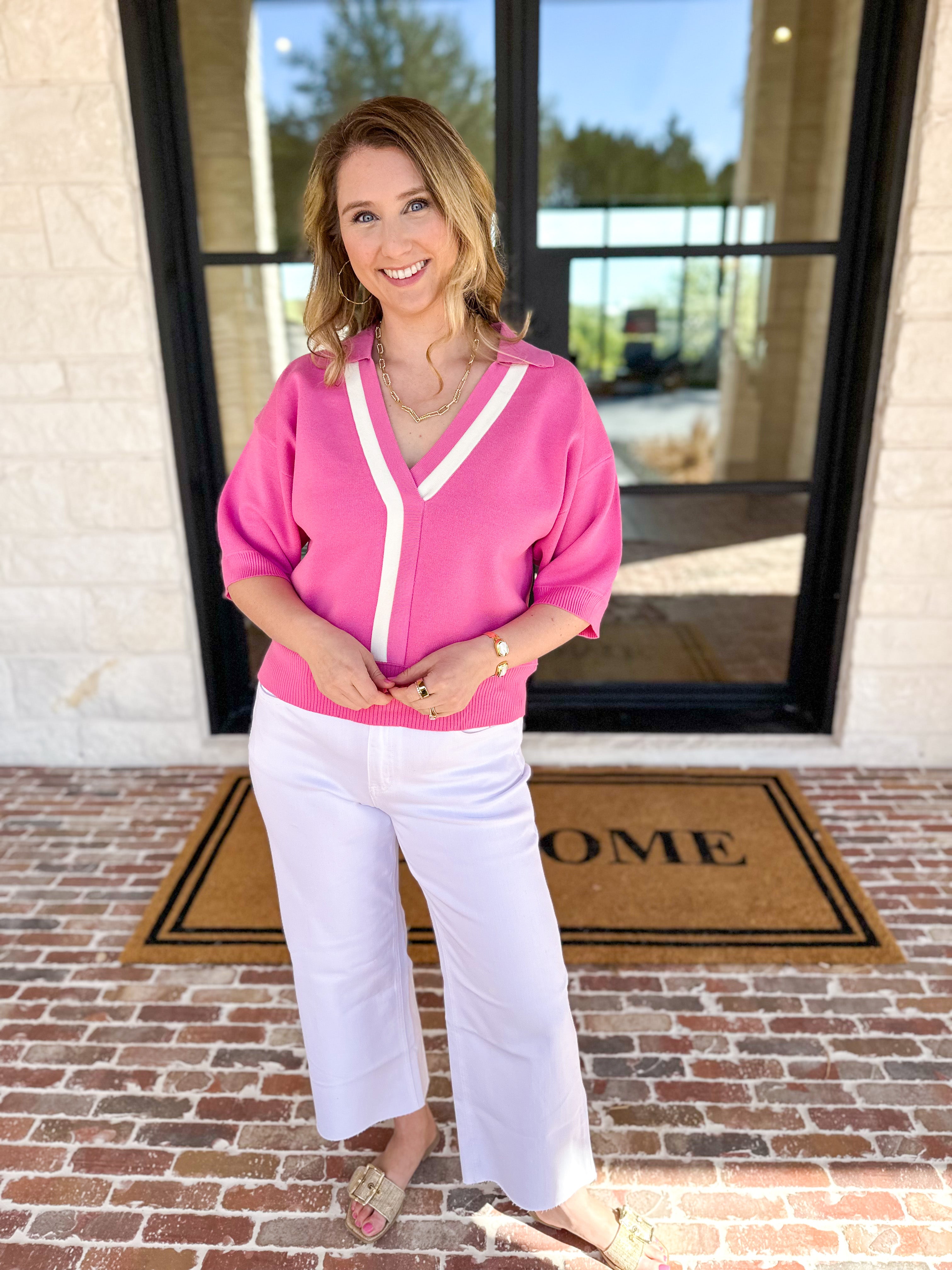 The Go-To Girl Sweater Top - Pink-230 Sweaters/Cardis-ENTRO-July & June Women's Fashion Boutique Located in San Antonio, Texas