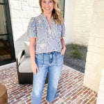 THML - Blue Skies Embroidered Blouse-510 Mini-THML-July & June Women's Fashion Boutique Located in San Antonio, Texas