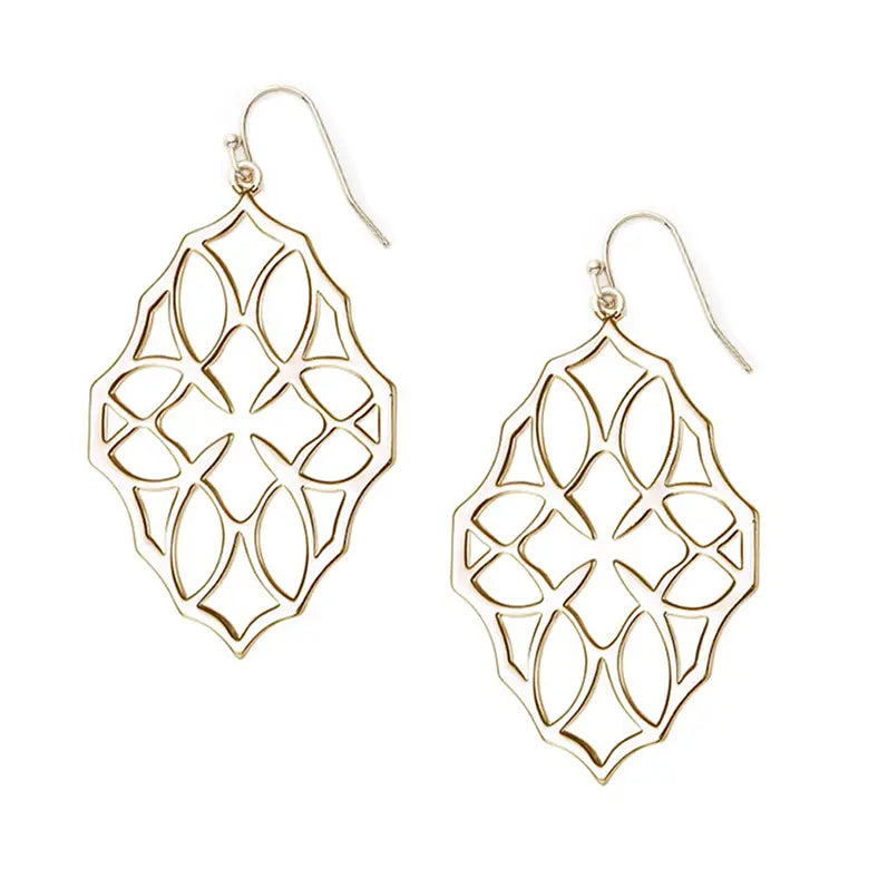 Natalie Wood - Believer Large Drop Earrings in Gold-110 Jewelry & Hair-Natalie Wood-July & June Women's Fashion Boutique Located in San Antonio, Texas