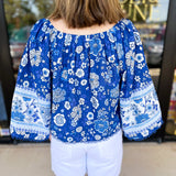 Katie Floral Blouse-200 Fashion Blouses-PINCH-July & June Women's Fashion Boutique Located in San Antonio, Texas