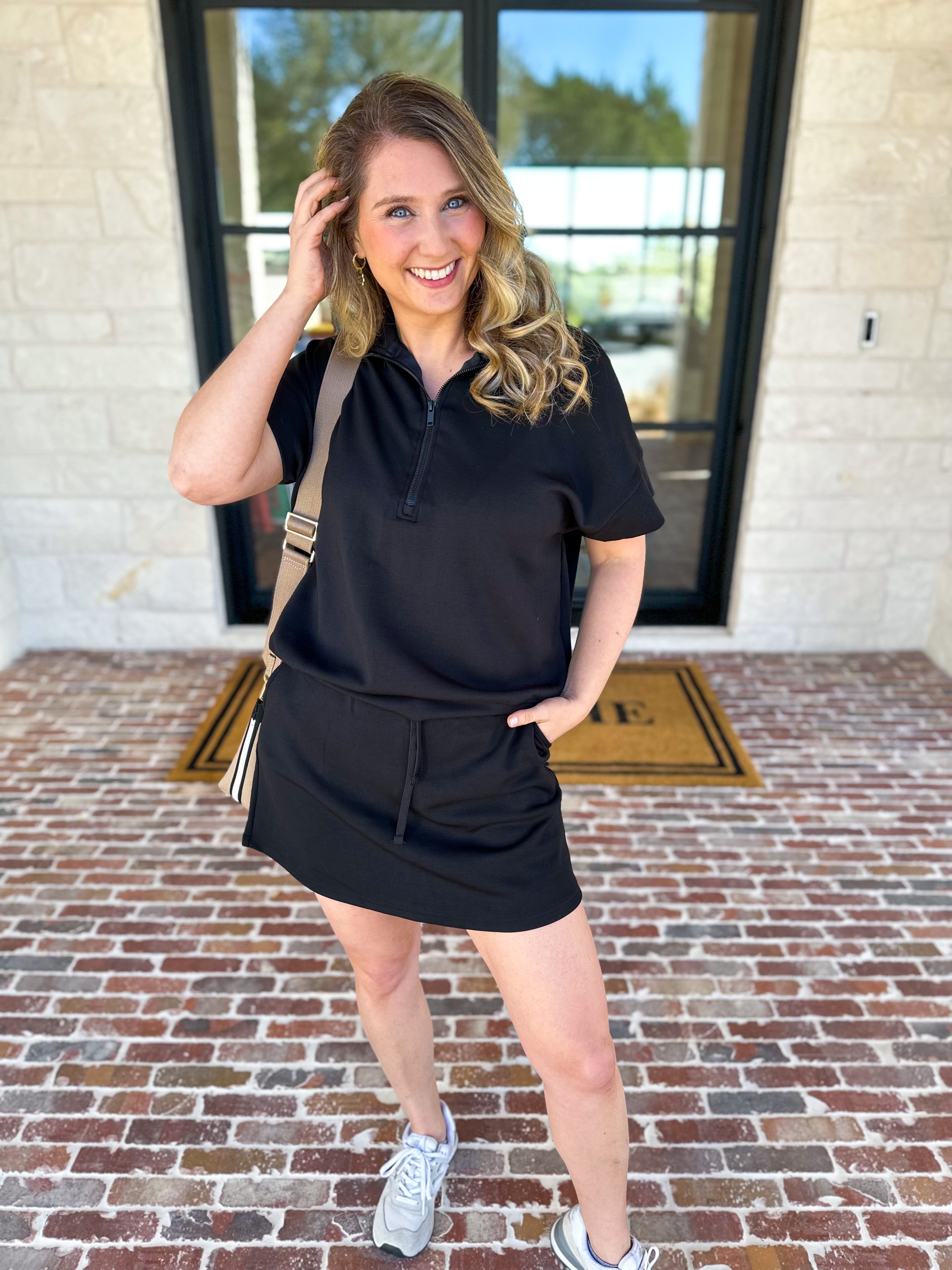 Weekend Traveler Skort Set - Black-300 Athleisure/Lounge-RAE MODE-July & June Women's Fashion Boutique Located in San Antonio, Texas
