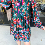 Jewel Tones Floral Mini Dress-510 Mini-FATE-July & June Women's Fashion Boutique Located in San Antonio, Texas