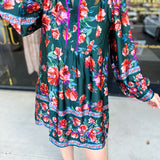Jewel Tones Floral Mini Dress-510 Mini-FATE-July & June Women's Fashion Boutique Located in San Antonio, Texas