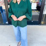 Everyday Comfy Long Sleeve - Pine Green-210 Casual Blouses-JODIFL-July & June Women's Fashion Boutique Located in San Antonio, Texas