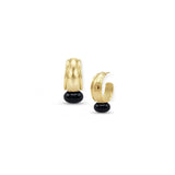 Natalie Wood - Midnight Tide Huggie Earrings - Gold/Black Pearl-110 Jewelry & Hair-Natalie Wood-July & June Women's Fashion Boutique Located in San Antonio, Texas