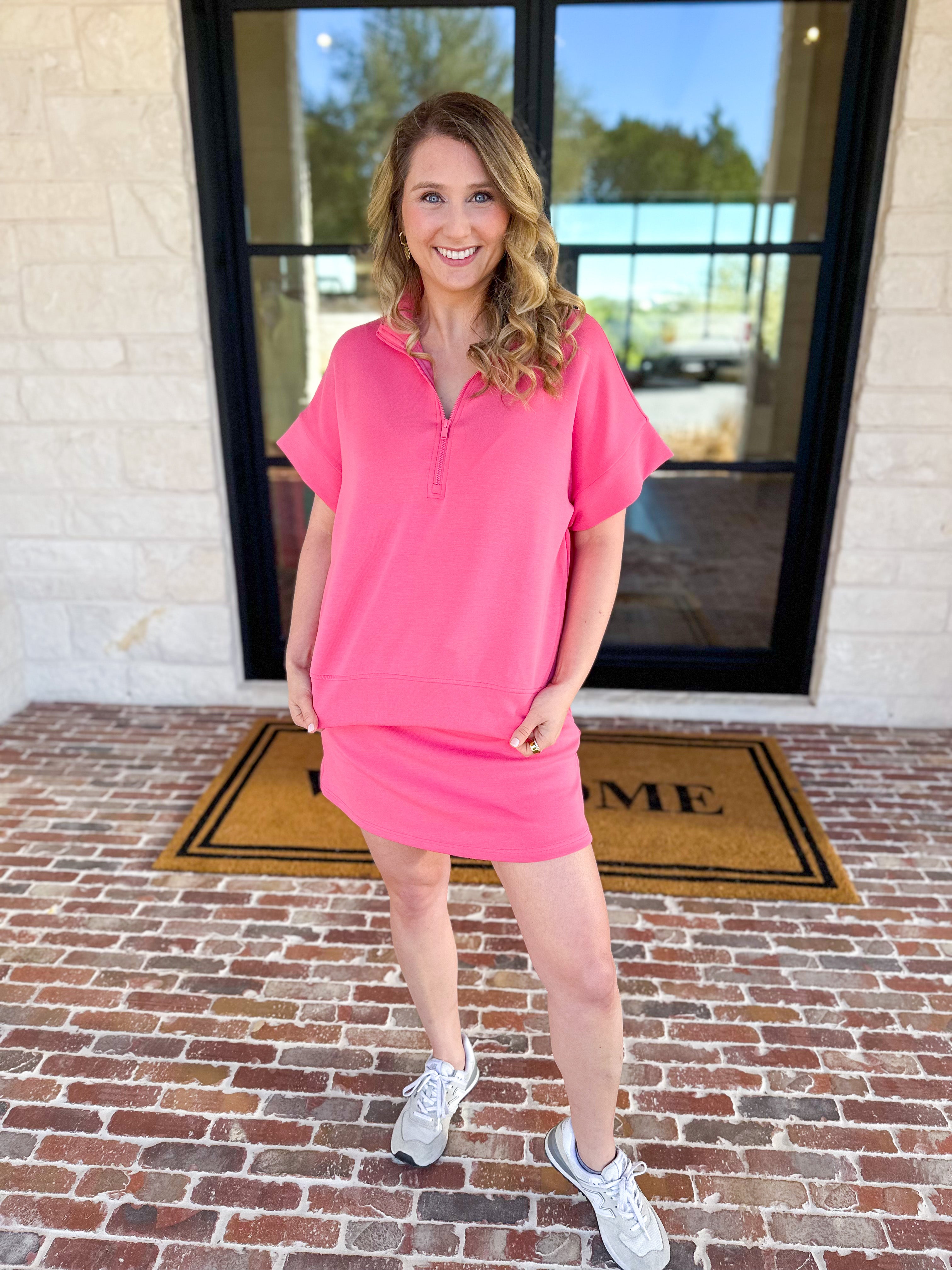 Weekend Traveler Skort Set - Pink-300 Athleisure/Lounge-RAE MODE-July & June Women's Fashion Boutique Located in San Antonio, Texas