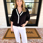 The Go-To Girl Sweater Top - Black-230 Sweaters/Cardis-ENTRO-July & June Women's Fashion Boutique Located in San Antonio, Texas