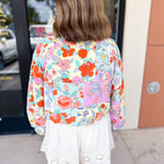 Lavender & Yellow Floral Blouse-200 Fashion Blouses-FATE-July & June Women's Fashion Boutique Located in San Antonio, Texas