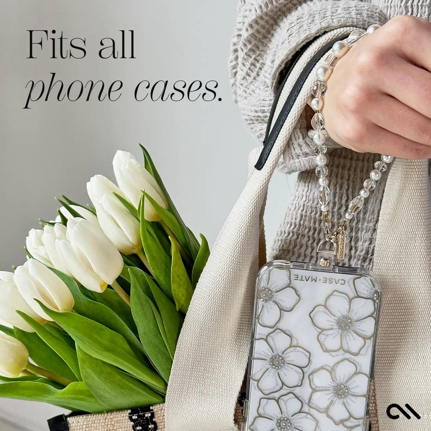 Case-Mate - Crystal, Pearl, and Rose Gold Phone Charm-130 Accessories-Casemate-July & June Women's Fashion Boutique Located in San Antonio, Texas