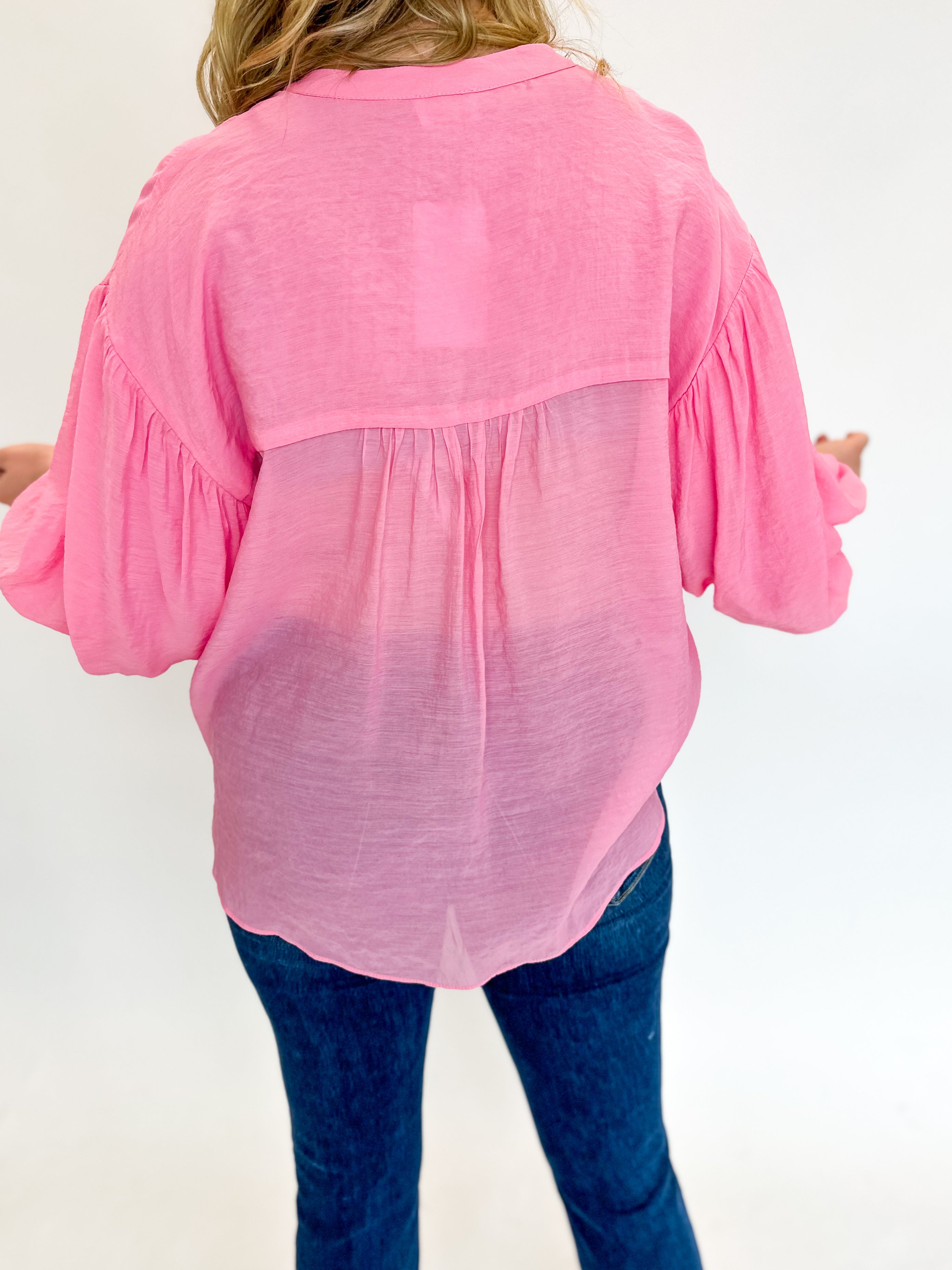 Classic Cut Blouse - Pink-200 Fashion Blouses-FATE-July & June Women's Fashion Boutique Located in San Antonio, Texas