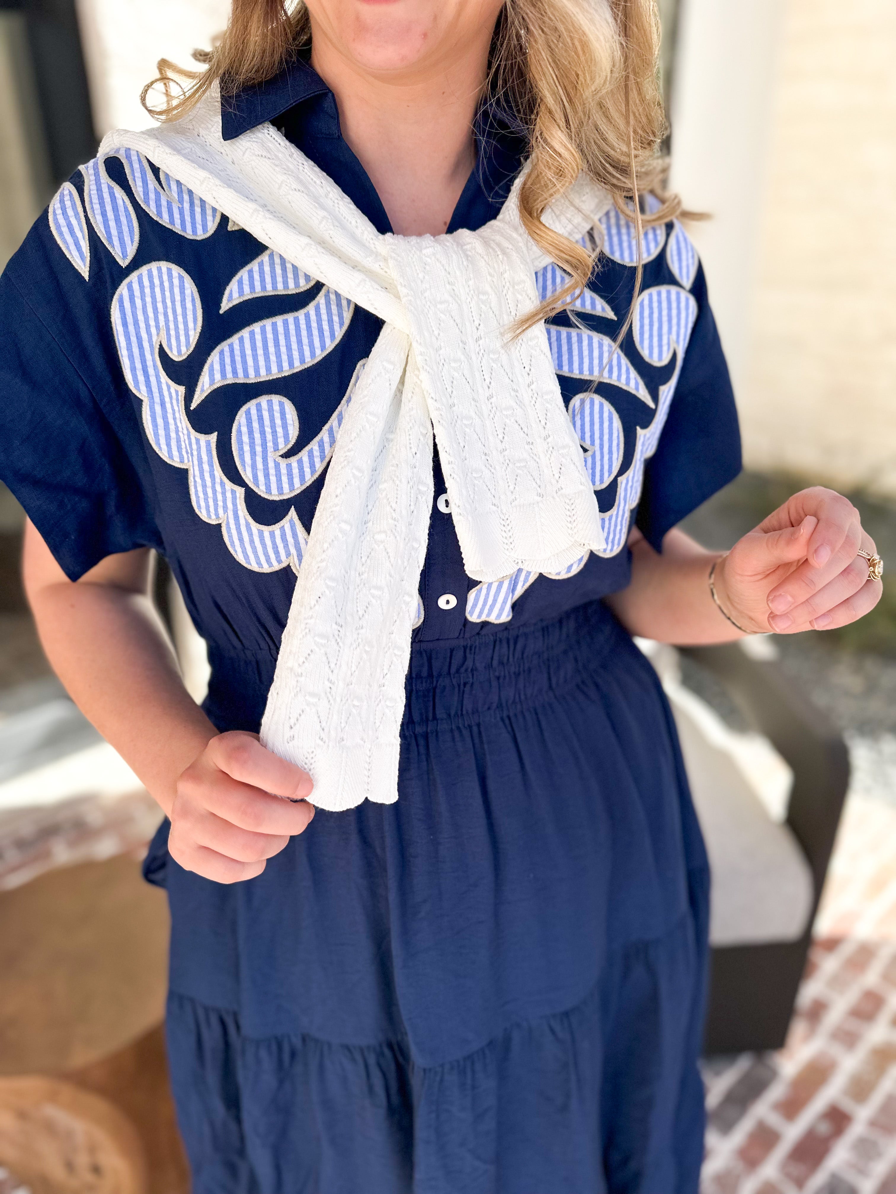 Pointelle Cardigan - Ivory-230 Sweaters/Cardis-ALLIE ROSE-July & June Women's Fashion Boutique Located in San Antonio, Texas