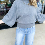 Fall's Favorite Sweater Top - Grey-230 Sweaters/Cardis-FATE-July & June Women's Fashion Boutique Located in San Antonio, Texas