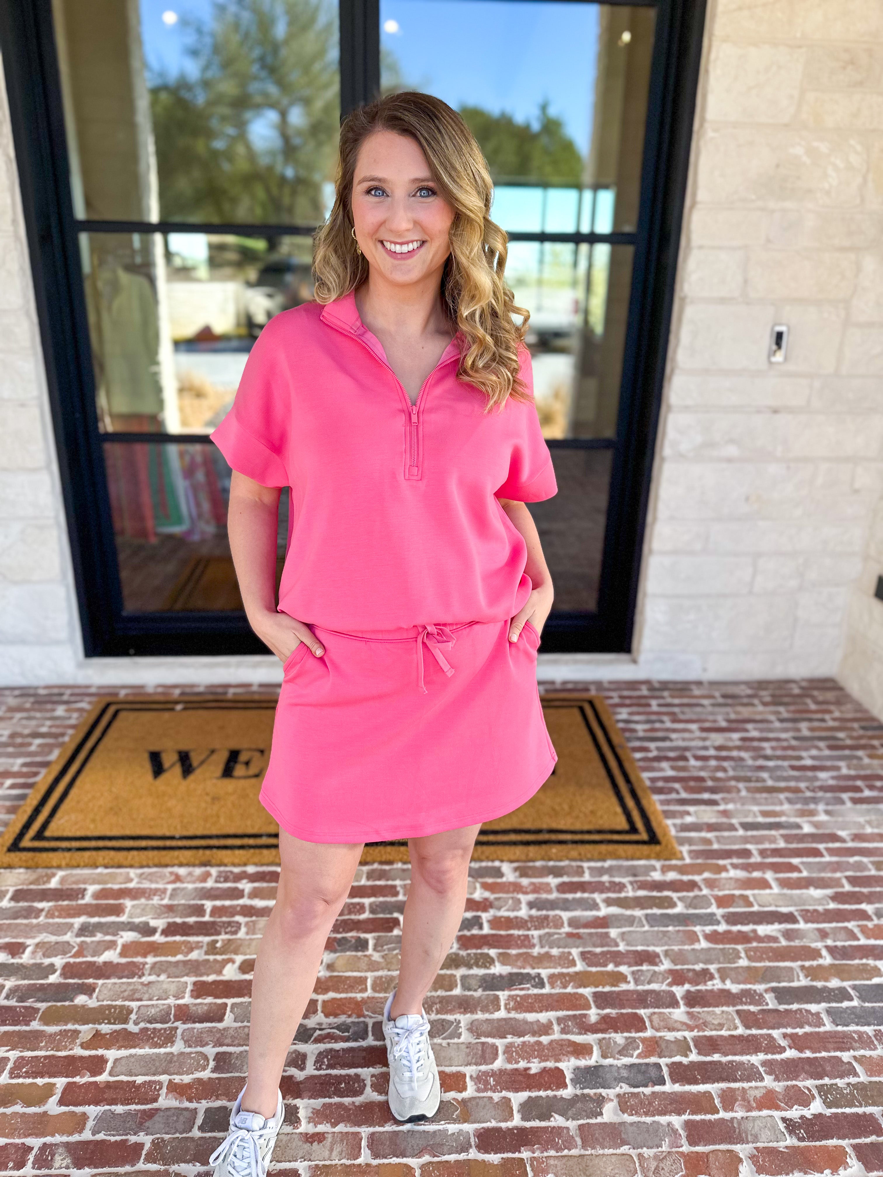 Weekend Traveler Skort Set - Pink-300 Athleisure/Lounge-RAE MODE-July & June Women's Fashion Boutique Located in San Antonio, Texas