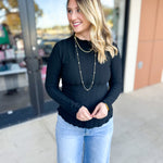 Kinsley Long Sleeve - Black-210 Casual Blouses-POLOGRAM-July & June Women's Fashion Boutique Located in San Antonio, Texas