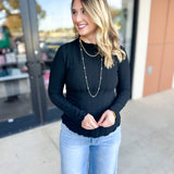 Kinsley Long Sleeve - Black-210 Casual Blouses-POLOGRAM-July & June Women's Fashion Boutique Located in San Antonio, Texas