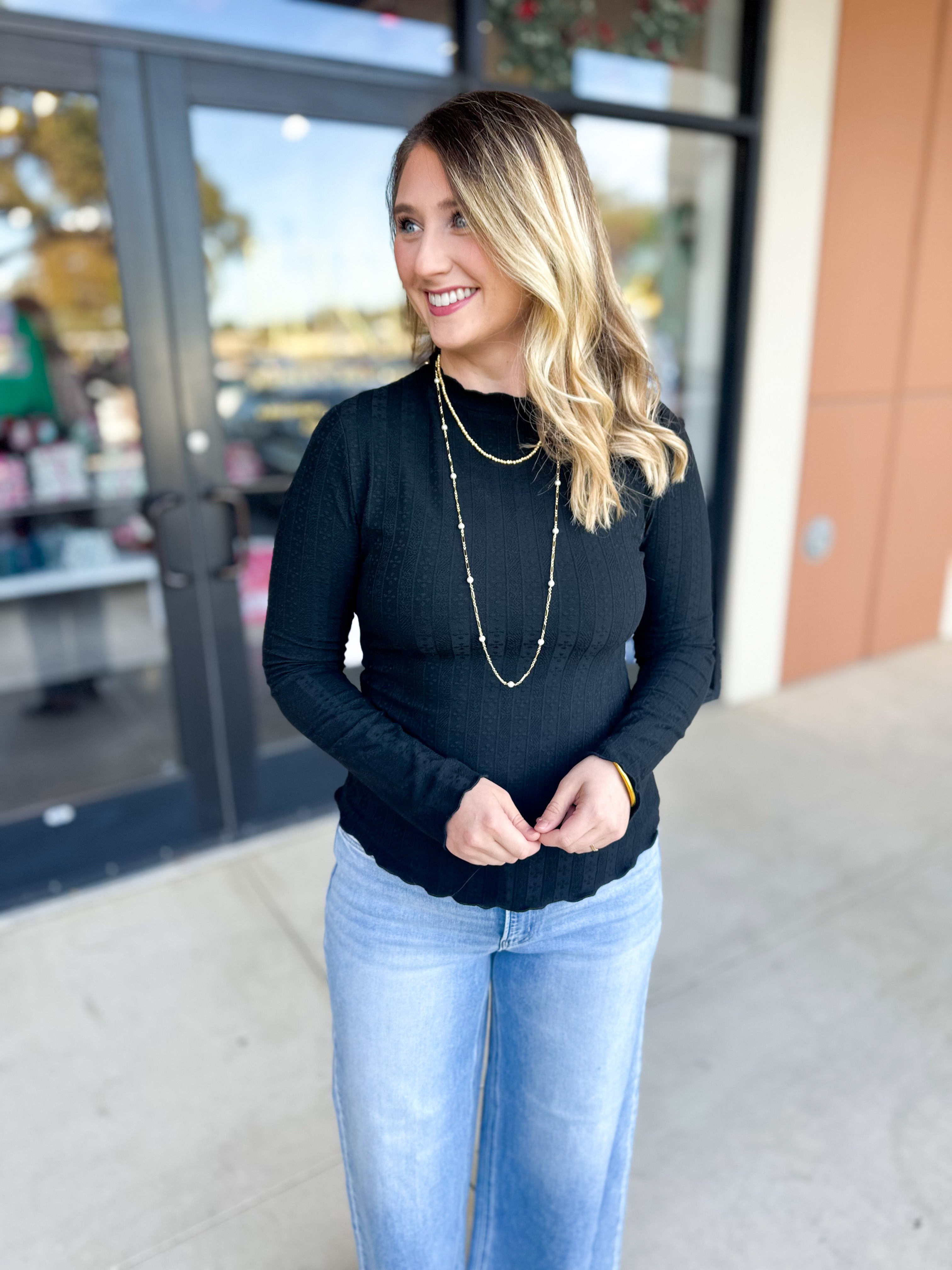 Kinsley Long Sleeve - Black-210 Casual Blouses-POLOGRAM-July & June Women's Fashion Boutique Located in San Antonio, Texas
