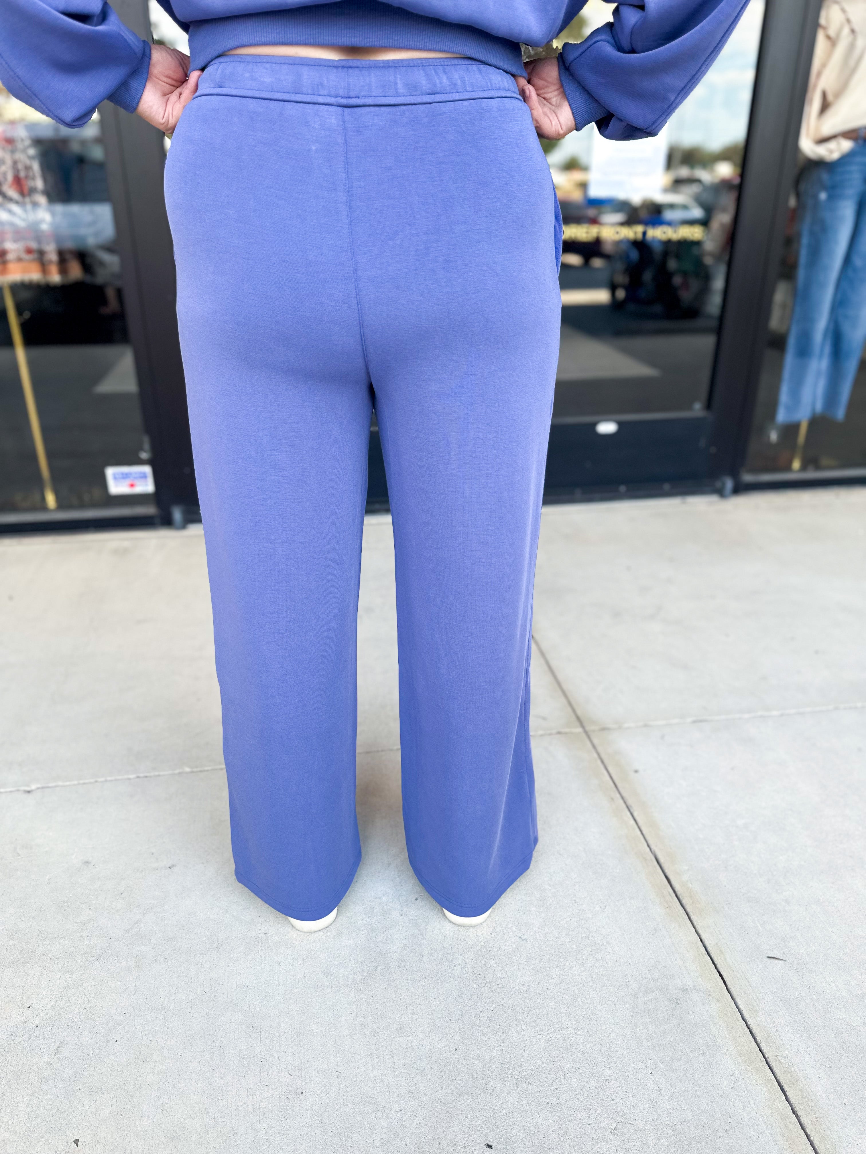 Soft Modal Lounge Pants - Denim Blue-300 Athleisure/Lounge-SKIES ARE BLUE-July & June Women's Fashion Boutique Located in San Antonio, Texas