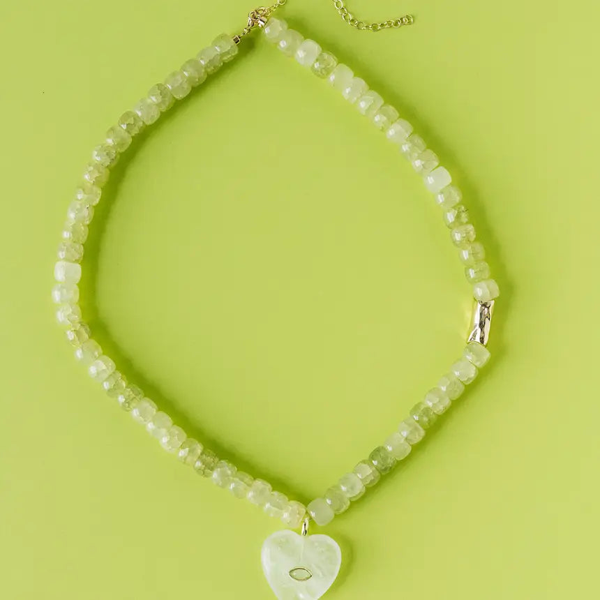 Limoncello Heart Beaded Necklace-110 Jewelry & Hair-MacRae & Co-July & June Women's Fashion Boutique Located in San Antonio, Texas