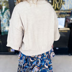 The Kimmy Sweater Top - Oatmeal-230 Sweaters/Cardis-ENTRO-July & June Women's Fashion Boutique Located in San Antonio, Texas