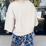 The Kimmy Sweater Top - Oatmeal-230 Sweaters/Cardis-ENTRO-July & June Women's Fashion Boutique Located in San Antonio, Texas