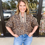 Elevated Cheetah Blouse-200 Fashion Blouses-ENTRO-July & June Women's Fashion Boutique Located in San Antonio, Texas