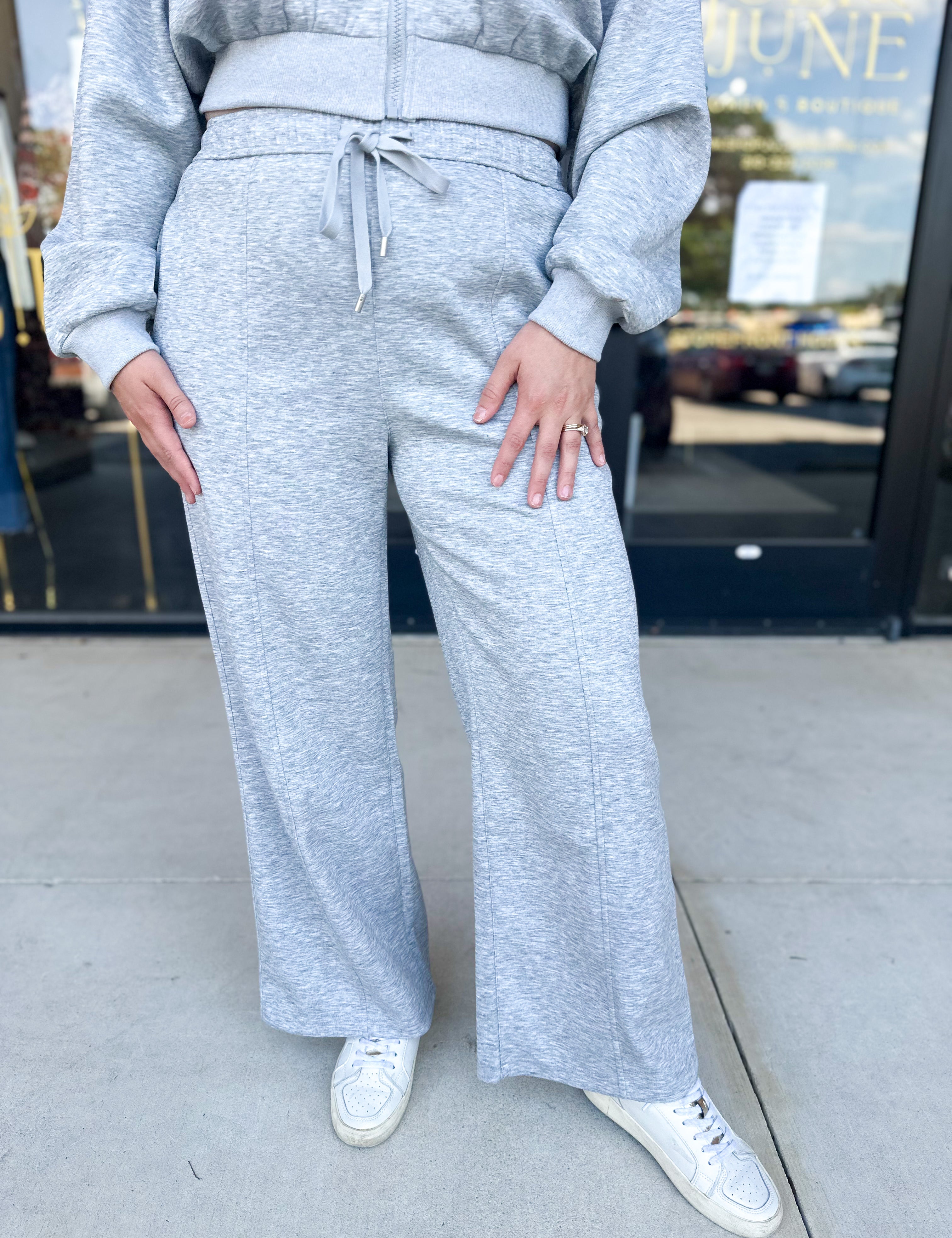 Soft Modal Lounge Pants - Grey-300 Athleisure/Lounge-SKIES ARE BLUE-July & June Women's Fashion Boutique Located in San Antonio, Texas