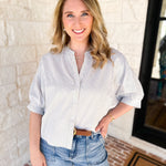 Stripe Dolman Blouse - Sage-200 Fashion Blouses-ALLIE ROSE-July & June Women's Fashion Boutique Located in San Antonio, Texas