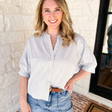 Stripe Dolman Blouse - Sage-200 Fashion Blouses-ALLIE ROSE-July & June Women's Fashion Boutique Located in San Antonio, Texas
