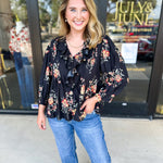 The Kirsten Blouse - Black-200 Fashion Blouses-ENTRO-July & June Women's Fashion Boutique Located in San Antonio, Texas
