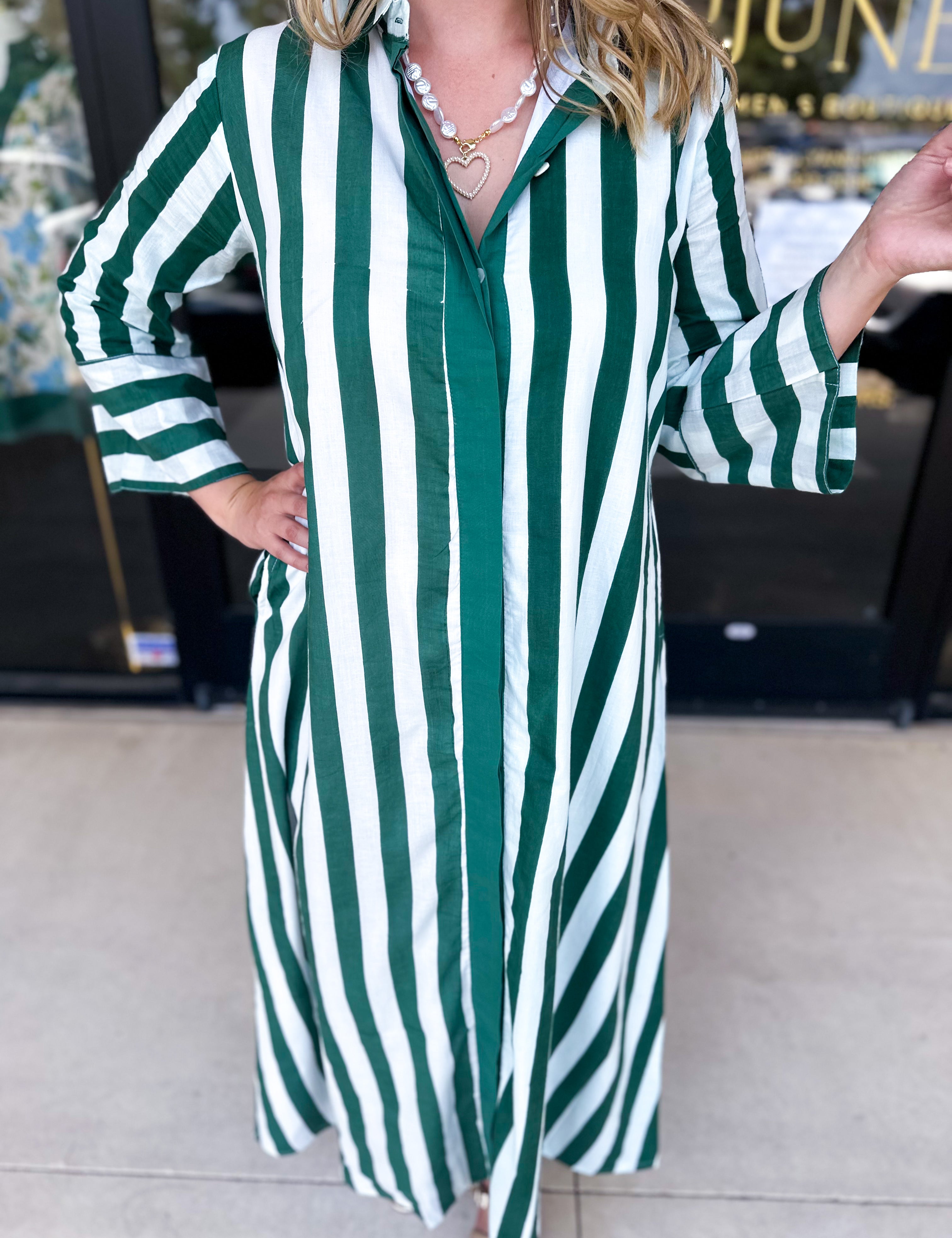 Heart of Grace Green Midi Dress-500 Midi-HEART OF GRACE-July & June Women's Fashion Boutique Located in San Antonio, Texas