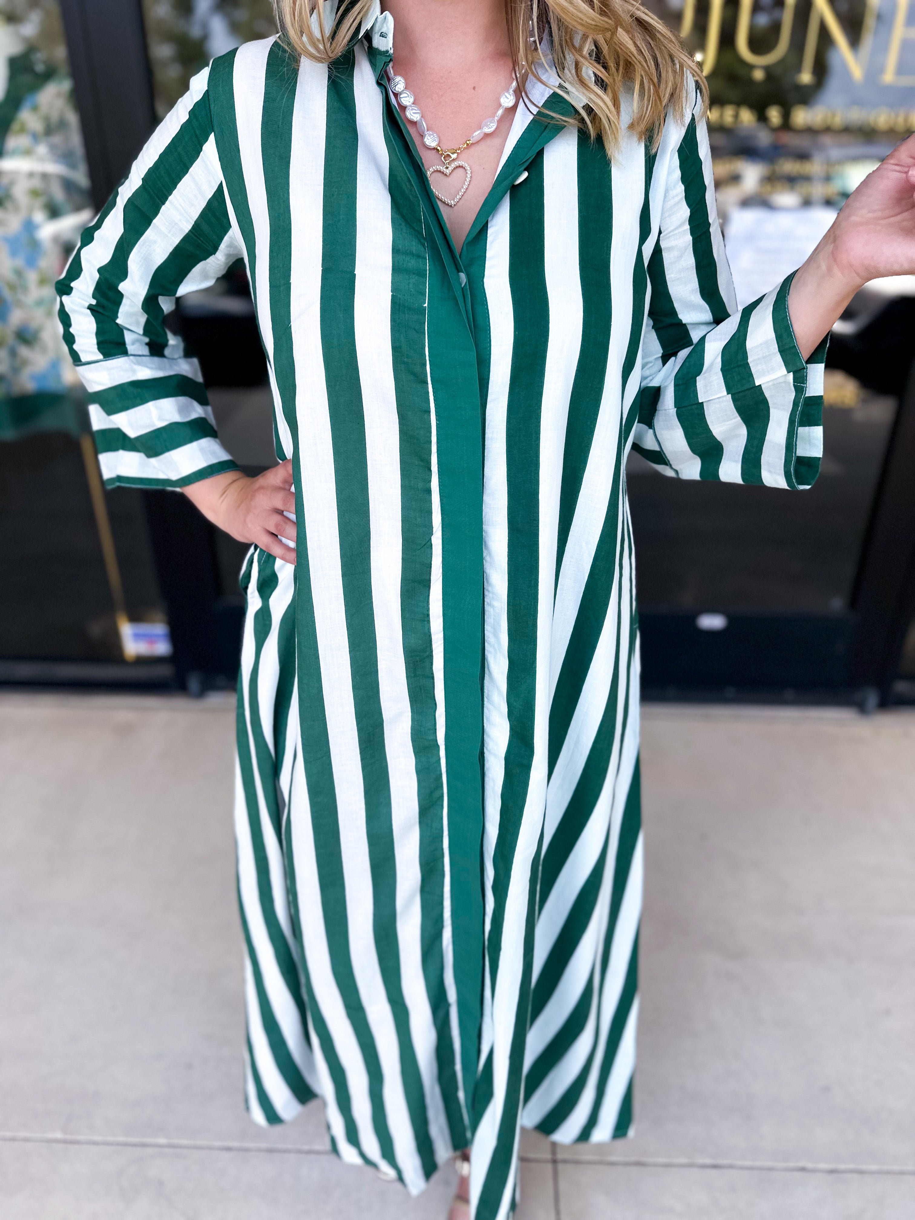 Heart of Grace Green Midi Dress-500 Midi-HEART OF GRACE-July & June Women's Fashion Boutique Located in San Antonio, Texas