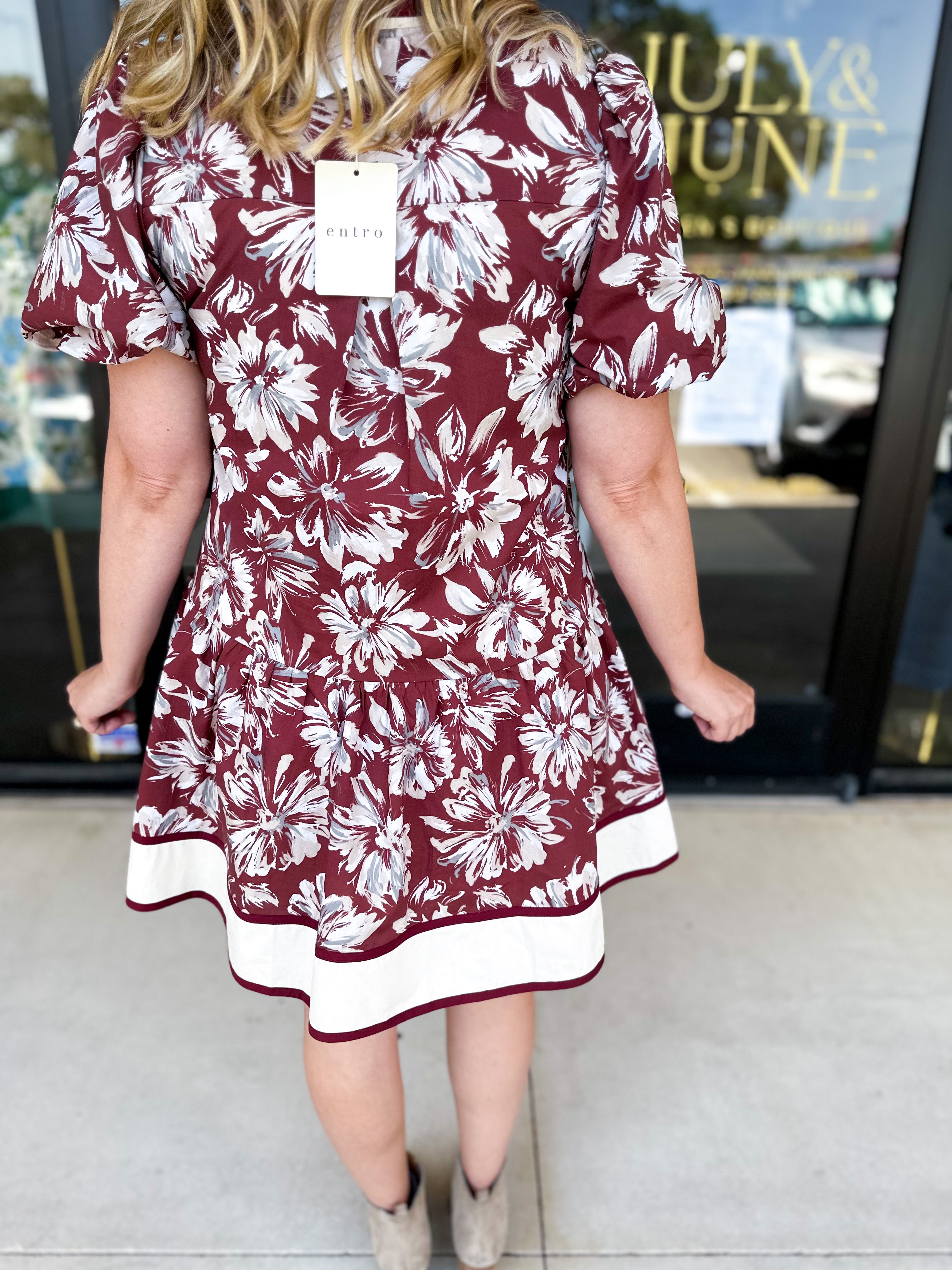The Layla Mini Dress - Burgundy-510 Mini-ENTRO-July & June Women's Fashion Boutique Located in San Antonio, Texas