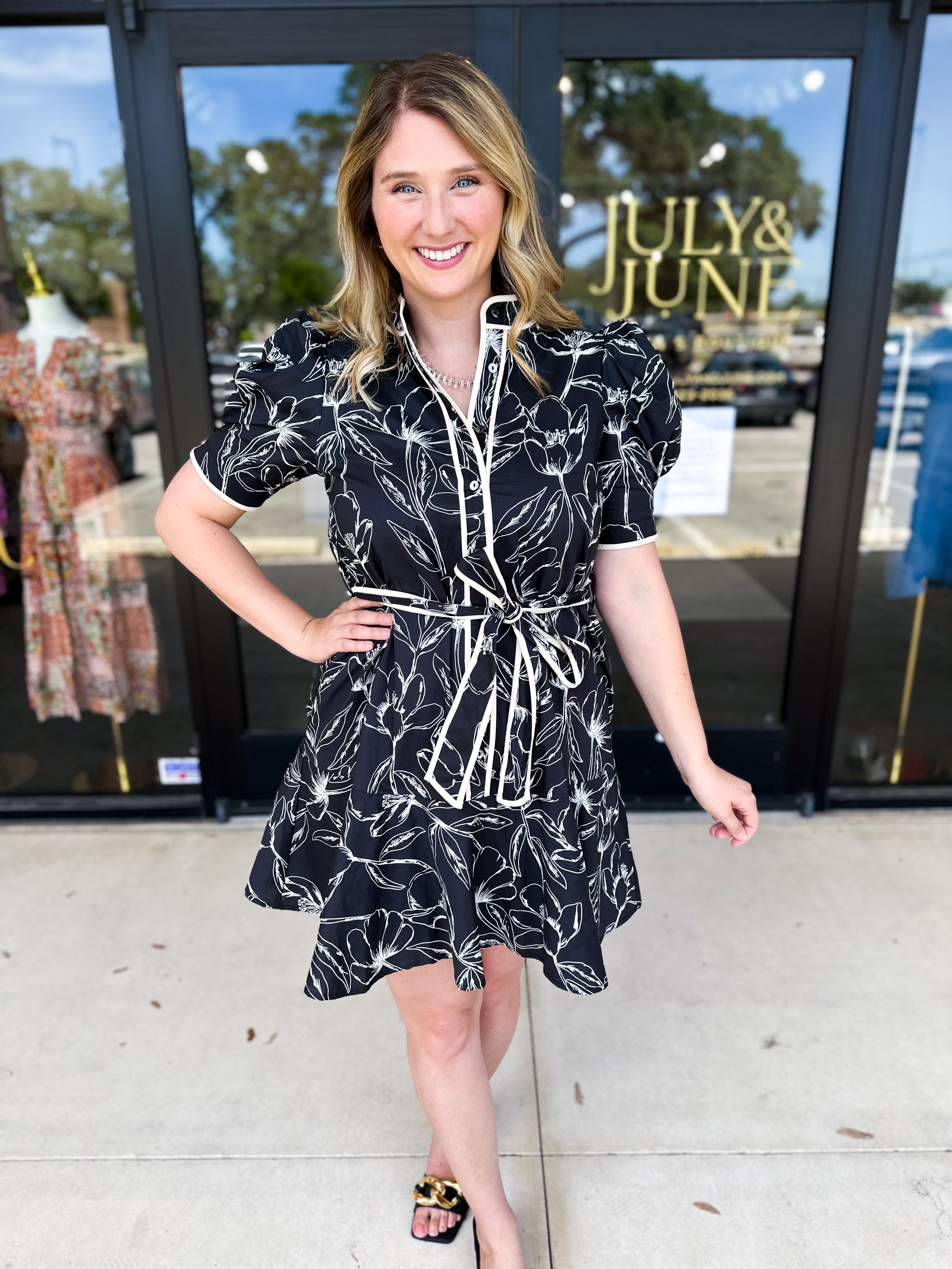 The Faith Floral Mini Dress-510 Mini-ENTRO-July & June Women's Fashion Boutique Located in San Antonio, Texas