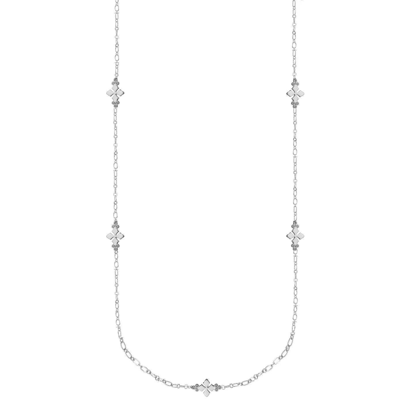 Natalie Wood - Believer Cross Station Necklace in Silver-110 Jewelry & Hair-Natalie Wood-July & June Women's Fashion Boutique Located in San Antonio, Texas