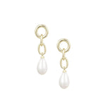 Natalie Wood - Allure Pearl Drop Earrings - Gold-110 Jewelry & Hair-Natalie Wood-July & June Women's Fashion Boutique Located in San Antonio, Texas