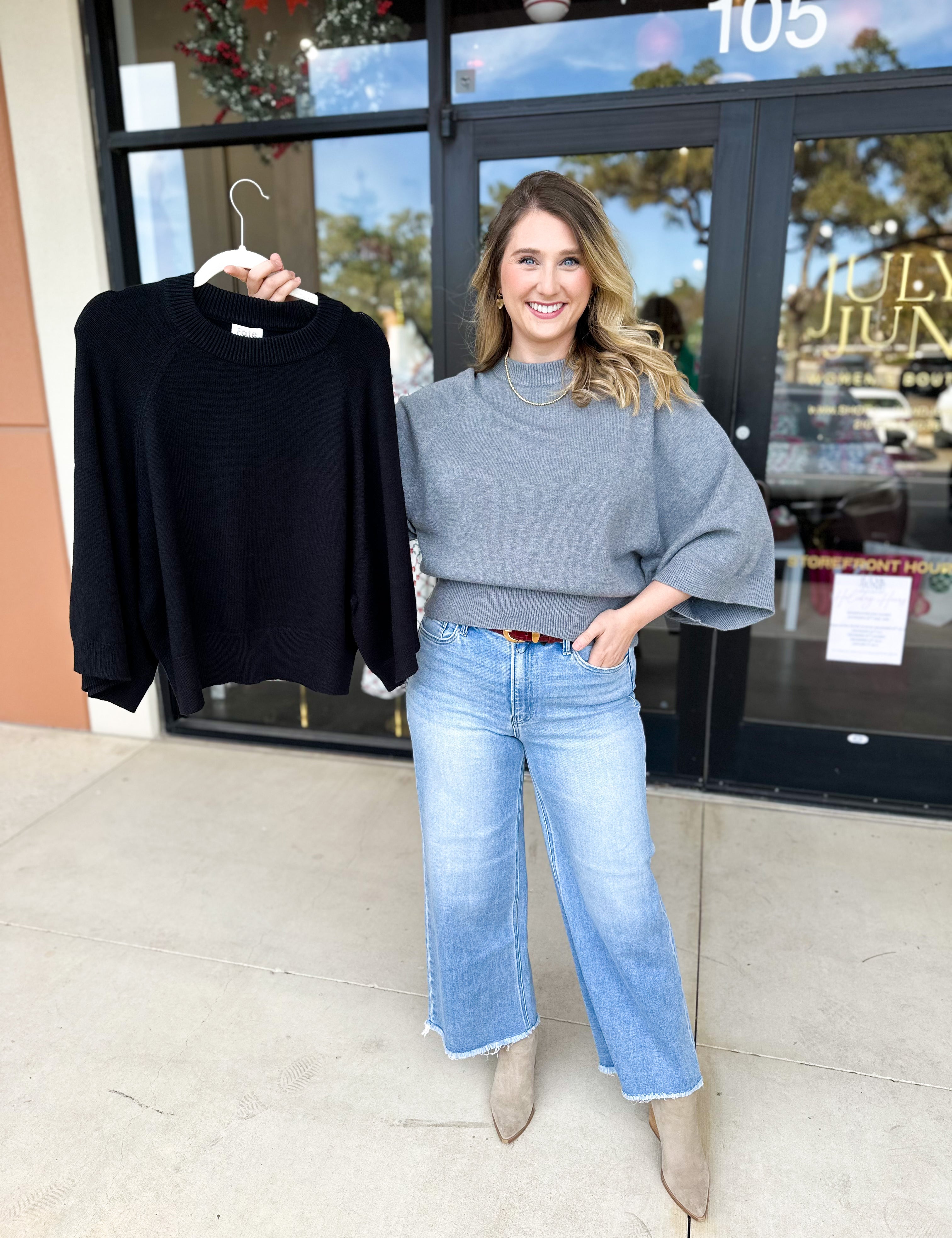 Fall's Favorite Sweater Top - Black-230 Sweaters/Cardis-FATE-July & June Women's Fashion Boutique Located in San Antonio, Texas