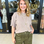 The Ella Knit Sweater Top - Mocha-230 Sweaters/Cardis-JODIFL-July & June Women's Fashion Boutique Located in San Antonio, Texas