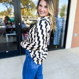 Retro Button Down Blouse-200 Fashion Blouses-SKIES ARE BLUE-July & June Women's Fashion Boutique Located in San Antonio, Texas