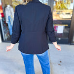 The Blair Blazer - Black-600 Outerwear-SKIES ARE BLUE-July & June Women's Fashion Boutique Located in San Antonio, Texas