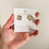 Natalie Wood - Legacy Coin Stud Earrings - Gold-110 Jewelry & Hair-Natalie Wood-July & June Women's Fashion Boutique Located in San Antonio, Texas