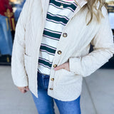 Cream Quilted Jacket-600 Outerwear-LISTICLE-July & June Women's Fashion Boutique Located in San Antonio, Texas