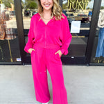 Soft Modal Lounge Pants - Fuchsia Pink-300 Athleisure/Lounge-SKIES ARE BLUE-July & June Women's Fashion Boutique Located in San Antonio, Texas