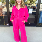 Soft Modal Lounge Pants - Fuchsia Pink-300 Athleisure/Lounge-SKIES ARE BLUE-July & June Women's Fashion Boutique Located in San Antonio, Texas