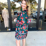 Jewel Tones Floral Mini Dress-510 Mini-FATE-July & June Women's Fashion Boutique Located in San Antonio, Texas