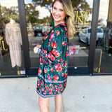 Jewel Tones Floral Mini Dress-510 Mini-FATE-July & June Women's Fashion Boutique Located in San Antonio, Texas