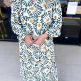 Sage & Mustard Abstract Midi Dress-500 Midi-JODIFL-July & June Women's Fashion Boutique Located in San Antonio, Texas