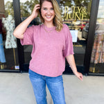 The Ella Knit Sweater Top - Mauve-230 Sweaters/Cardis-JODIFL-July & June Women's Fashion Boutique Located in San Antonio, Texas